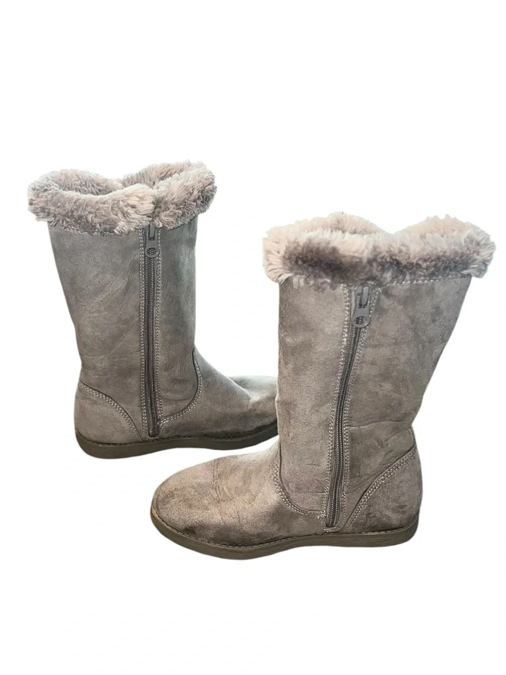 Cat & Jack Girl Hart Boots Faux Fur Faux Suede Size 13